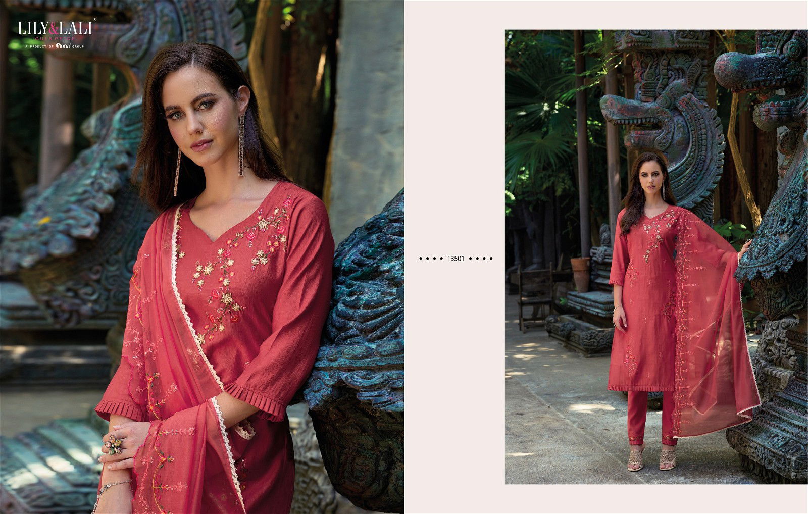 Lily And Lali Rang Ja Viscose Readymade Suits Catalog
